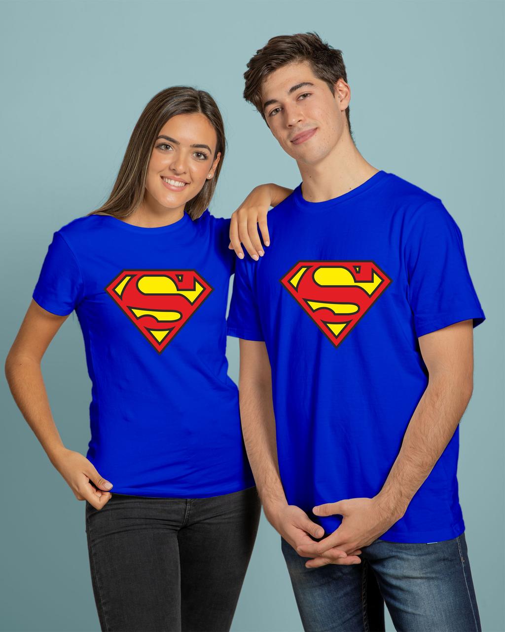 Парні футболки Супермена для двох із лого супергероїв, парні майки Superman для нього та для неї
