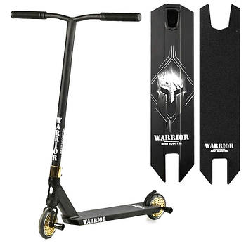 Самокат трюковий Warrior (HIC-система, ПЕГІ, колеса PU, d=120мм) Best Scooter Т-50615 Чорний