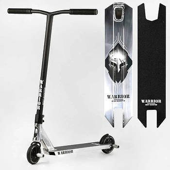 Самокат трюковий Warrior (HIC-система, ПЕГІ, колеса PU, d=120мм) Best Scooter Т-30401 Чорно-сірий
