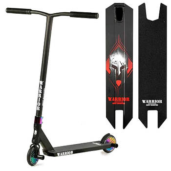 Самокат трюковий Warrior (HIC-система, ПЕГІ, колеса PU, d=120мм) Best Scooter Т-60738 Чорний