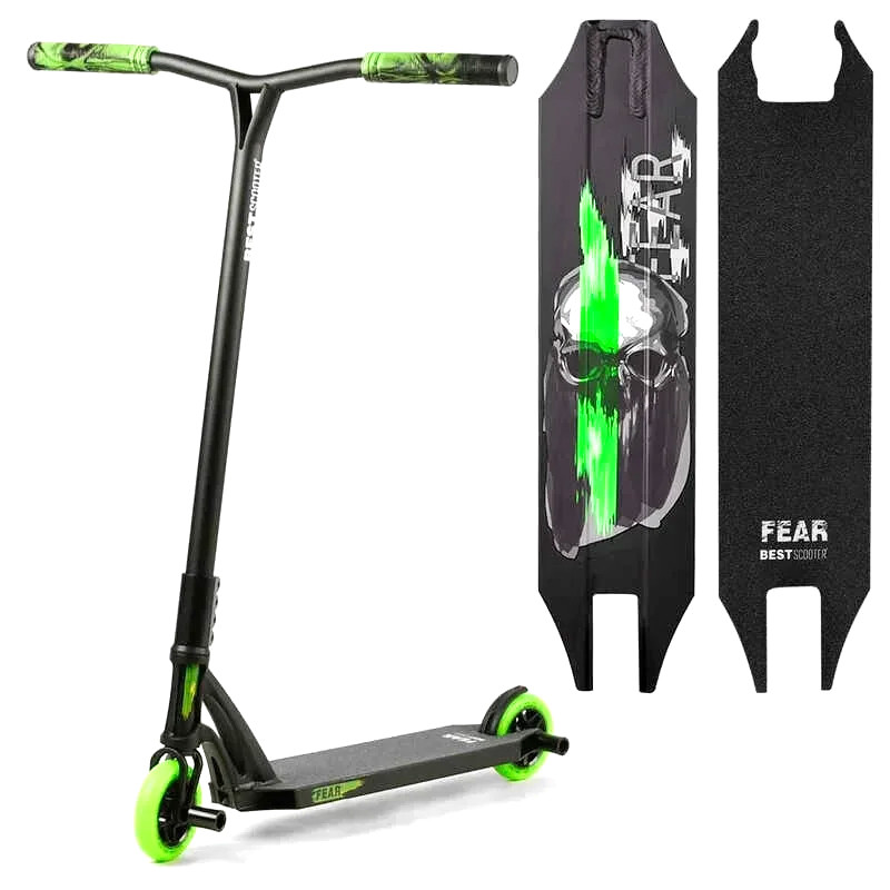 Самокат трюковий FEAR (SCS-система, ПЕГІ, колеса PU, d=115мм) Best Scooter МТ-60611 Зелений, фото 1