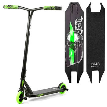 Самокат трюковий FEAR (SCS-система, ПЕГІ, колеса PU, d=115мм) Best Scooter МТ-60611 Зелений