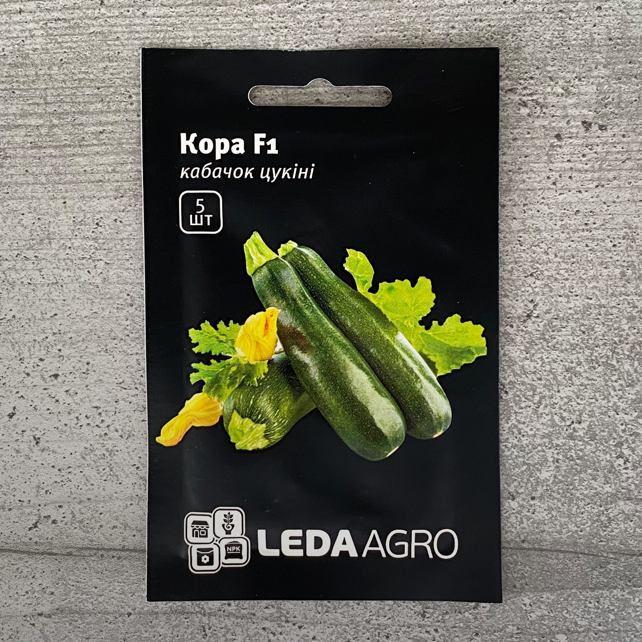 Кабачок Кора F1 5 шт насіння пакетоване Leda Agro