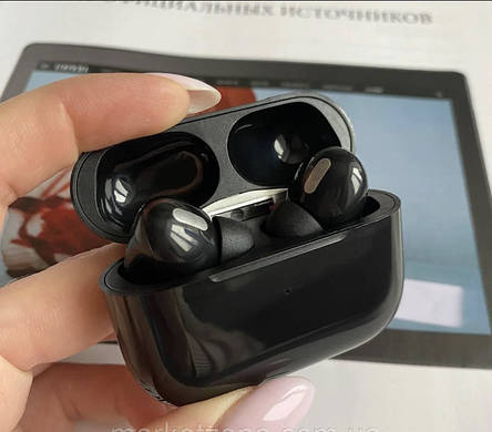 Навушники Air Pods Pro Bluetooth Black, Pop Up + Чохол у Подарунок, фото 2