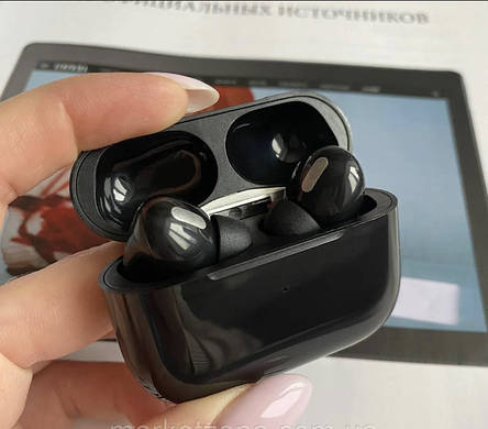 Навушники AirPods Pro Bluetooth Black, Pop Up + Чохол у Подарунок, фото 1