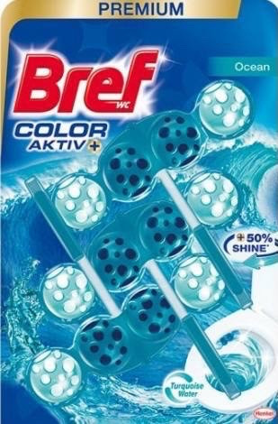 Туалетний блок Bref Premium Color Aktiv + океанська свіжість, 3 шт