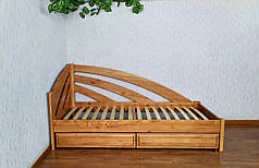 Ліжко односпальне з ящиками "Райдуга" з масиву натурального дерева від виробника, фото 2