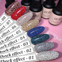 Палітра світловідбивних гель-лаків PNB «Shock Effect» (8 мл)