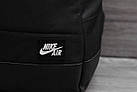 Чоловічий портфель Nike Air чорний рюкзак сумка для ноутбука з коженой вставкою, фото 5