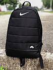 Чоловічий портфель Nike Air чорний рюкзак сумка для ноутбука з коженой вставкою, фото 8
