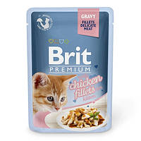 Вологий корм Brit Premium Куряче філе в соусі для кошенят - 85 г