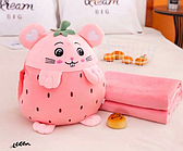 М'яка іграшка-плед подушка муфта Полуниця