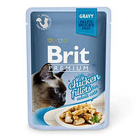 Вологий корм Brit Premium Куряче філе в соусі для котів - 85 г