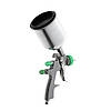 Пневматичний фарборозпилювач INTERTOOL PT-0131 (LVLP GREEN професійний, форсунка 1.3 мм, металевий бачок, фото 5