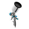Пневматичний фарборозпилювач INTERTOOL PT-0133, LVLP BLUE проф., форсунка 1.4 мм, верхній металевий бачок, фото 4