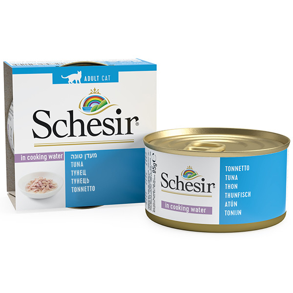 Schesir Tuna Natural Style ШЕЗІР тунець у власному соку натуральні консерви для котів, вологий корм, банку 85