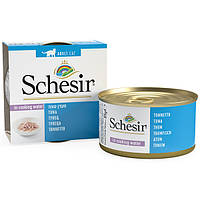 Schesir Tuna Natural Style ШЕЗИР ТУНЕЦ в собственном соку для котов, влажный корм, банка - 85 г