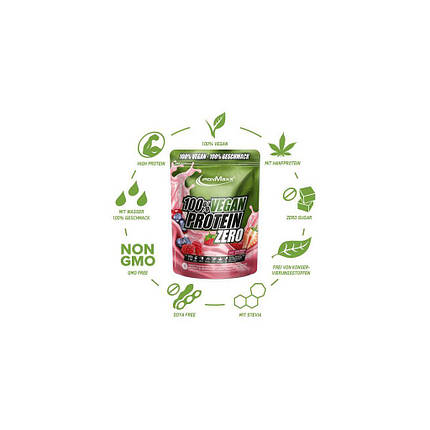 Веганський протеїн IronMaxx 100% Vegan Protein Zero 500 г (смак персик ) (уцінка термін по 12.22), фото 2