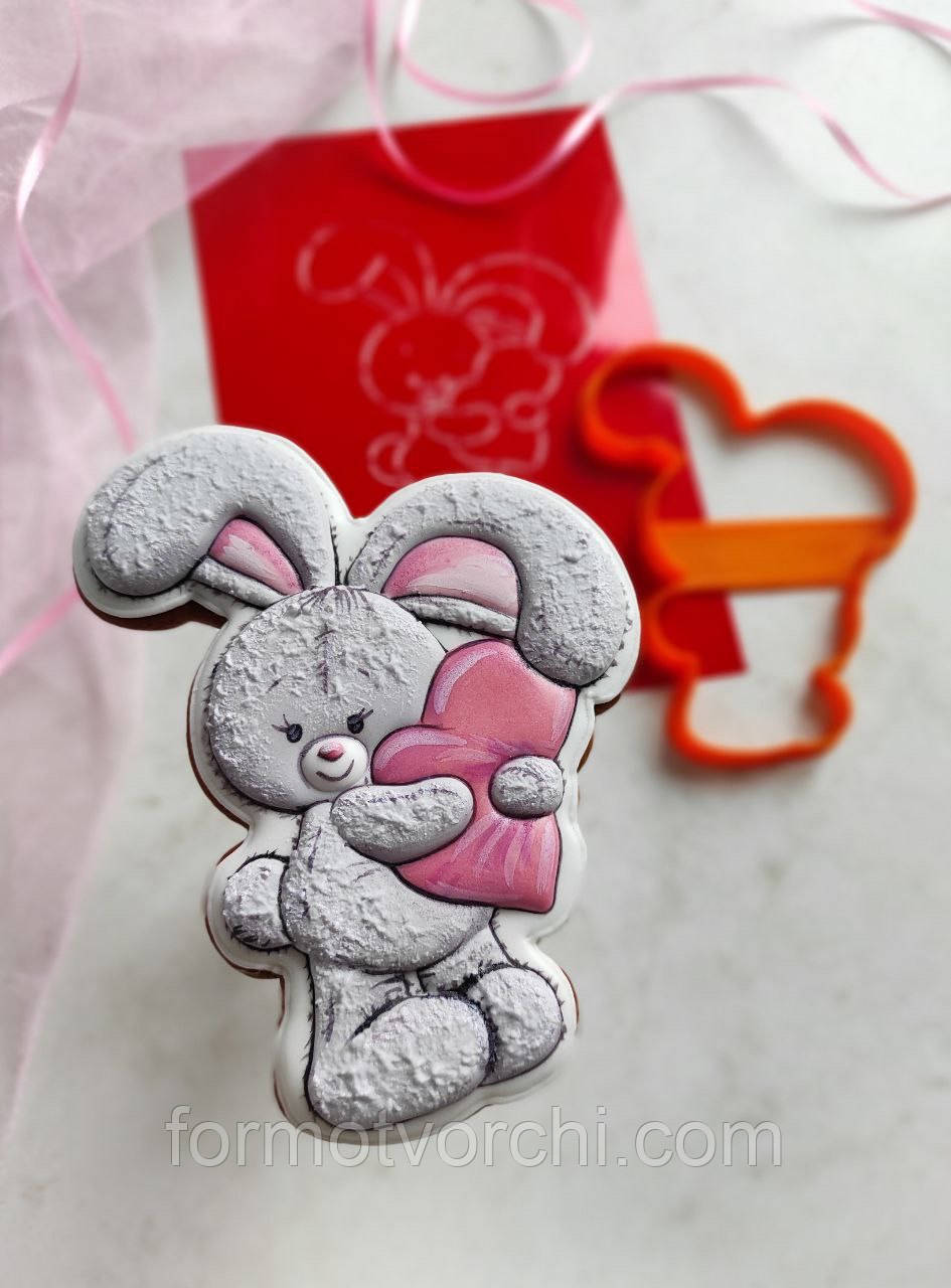 3D-формочки-вирубки для пряників "Заєць із серцем"