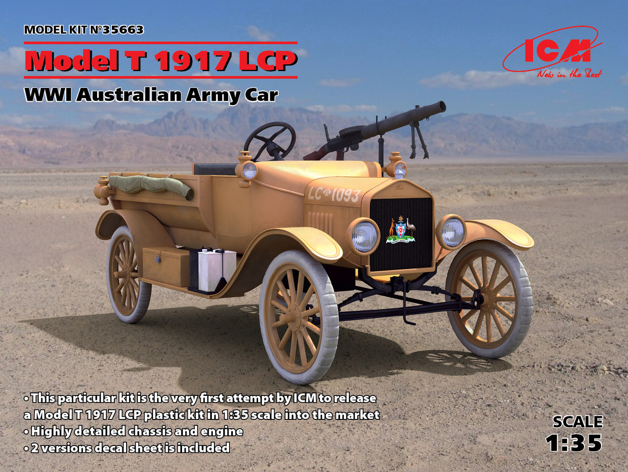 Пластикова модель 1/35 ICM 35663 американський автомобіль Model T 1917 LCP, австралійської армії, фото 1