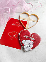 3D-формочки-вирубки для пряників "Сердечко з ведмедиком"