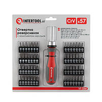 Викрутка реверсивна з комплектом насадок INTERTOOL VT-3361 57 од, фото 4