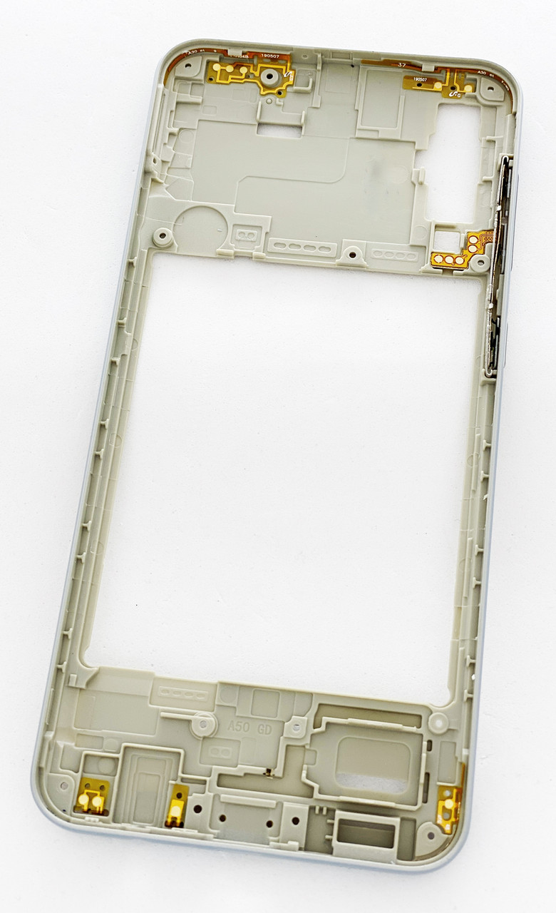 Середня рамка корпусу Samsung A505F Galaxy A50 2019, біла, фото 1
