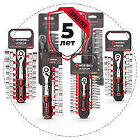 Набір головок INTERTOOL ET-8014, 1/2" 10-24 мм, рукоятка з храповим механізмом 72 зуба, 12ед., Cr-V STORM, фото 7