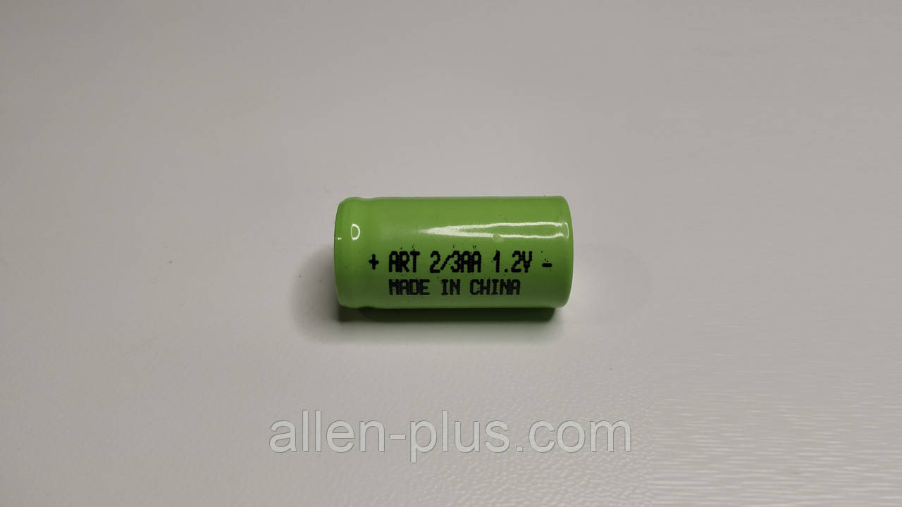 Акумулятор 2/3AA 1,2V Ni-MH 250 mAh, під паяння/зварювання, плоский плюс, розмір 14 мм x 28 мм