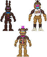 Набор из 3 игрушек Funko FNAF Action Figure - Chocolate Bonnie, Chocolate Chica and Chocolate Freddy