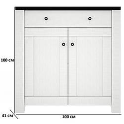 Тумба - комод із ящиком Антверпен KOM2D1S 100х100х41см кольору ясень сніжний дуб морений БРВ-Україна