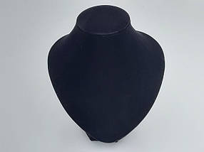 Підставка для намиста кольє Шия чорного кольору (велюрова), висота 18,5 см, фото 2