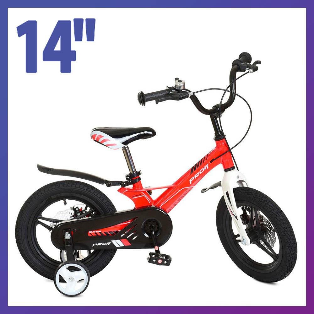 Велосипед дитячий двоколісний на магнієвій рамі Profi LMG14233 14" зріст 90-115 см вік 3 до 6 років червоний