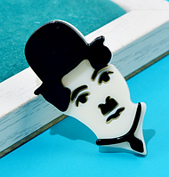 Брошь брошка крупная человек лицо акрил лиц Чарли Чаплин обьемная цирк юмор