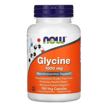 Гліцин, NOW Glycine 1000 мг 100 капсул