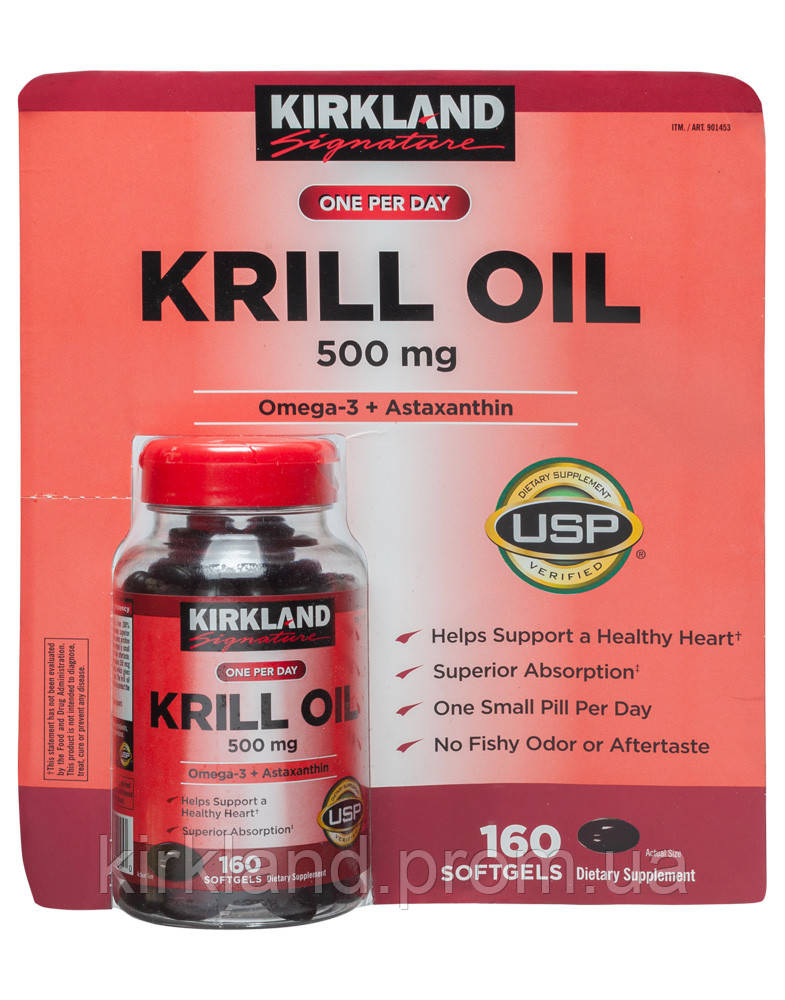 Купити Kirkland Signature Krill Oil 100 масло арктичного кріля 500 мг