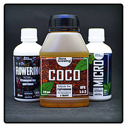 Coco Kit + Стимулятор цвітіння Flowering (0.27 л + 2х100мл) - Комплект для повного циклу на кокосовому субстраті