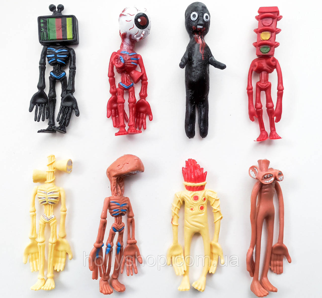 Набір фігурок Сереноголові (SIREN HEAD) 10-12 см м'який гнучкий пластик іграшки (8 шт. у наборі)