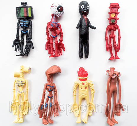 Набір фігурок Сереноголові (SIREN HEAD) 10-12 см м'який гнучкий пластик іграшки (8 шт. у наборі), фото 1