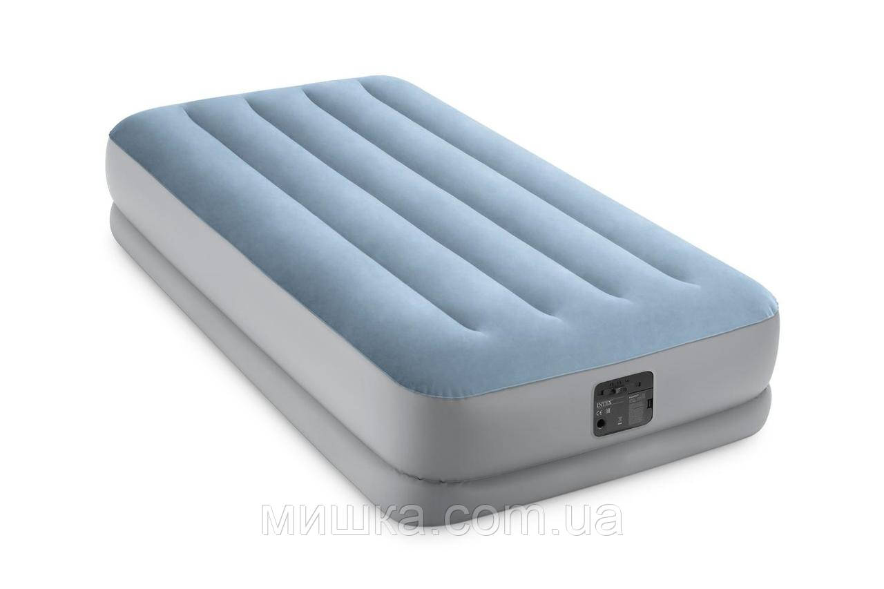 Односпальне велюрова ліжко-матрац Intex 64166, Raised Comfort 99*191*36 см