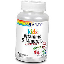 Вітаміни для дітей Solaray Kids Vitamins & Minerals 60 chewables black cherry, фото 3