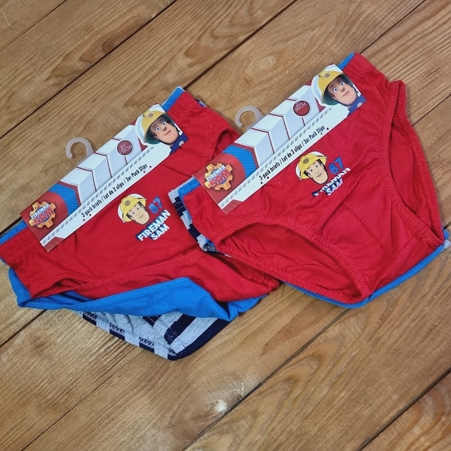 Комплект трусиків для хлопчика з 3 штук, зріст 116 (6 років), колір червоний, синій, сірий