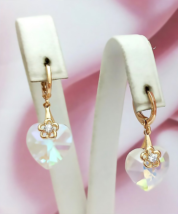 Сережки XР. Позолота 18К. Камені: Swarovski бензинового кольору. Діаметр: 3.2 см