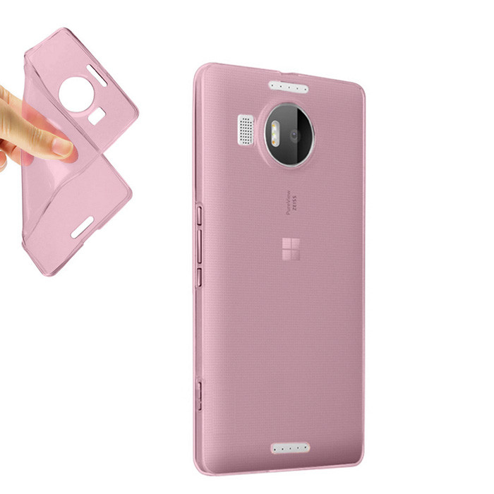 Прозорий силіконовий чохол для Microsoft (Nokia) Lumia 950 XL рожевий