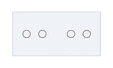 Сенсорний вимикач 4 сенсора (2-2) Livolo білий скло (VL-C702/C702-11), фото 2