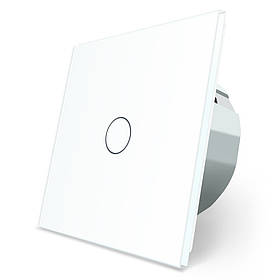 Сенсорний вимикач LIVOLO, білий скляний, 5А 230В, без нейтралі (VL-C7FC1-2WP)