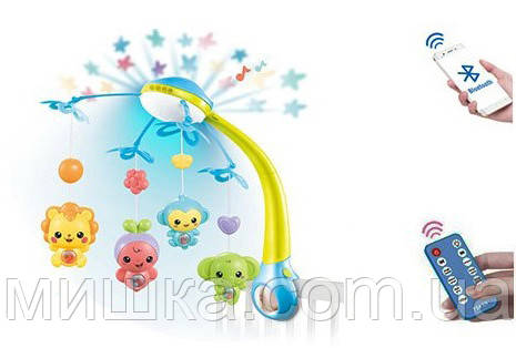 Карусель-проектор, 500 мелодій, Bluetooth, ПУ і проектор Зоряного неба" 9969 Синій, фото 1