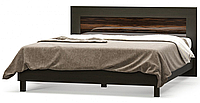Кровать Ева Мебель Сервис 160х200 см Венге темный/Макасар лак