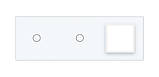Рамка 3-постова для двох 1-сенсорних вимикачів і розетки (1-1-0) LIVOLO, загартоване скло, біла, 223×80 мм, фото 2