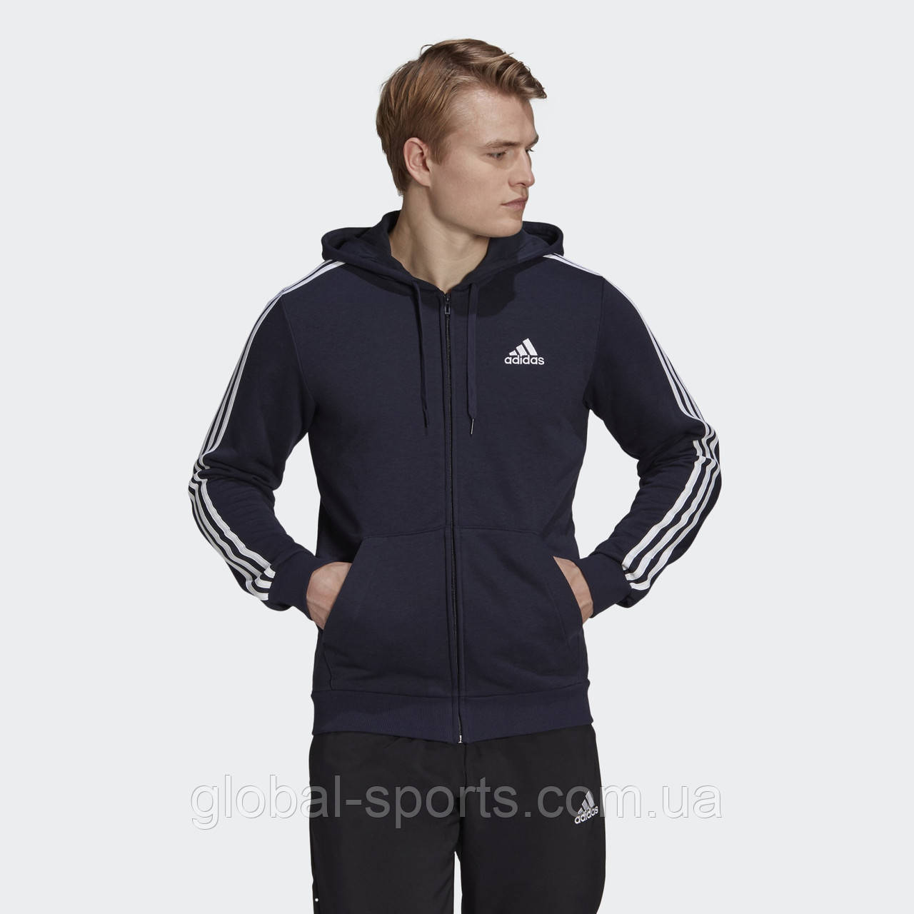 Чоловіча толстовка Adidas M 3S Ft Fz Hd (Артикул:GK9033 ), фото 1